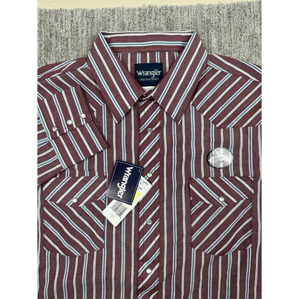 Wrangler Western Shirt Mens 3XLT Multicolor Striped Cowboy Pearl Snap NWT